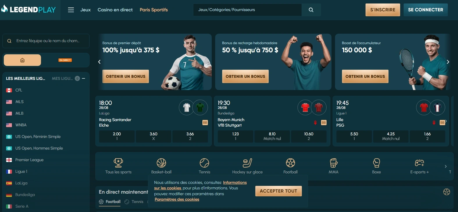 parier et gagnez avec le bonus disponible sur legendplay