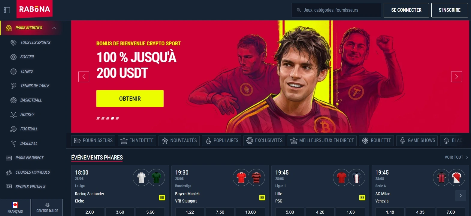 parier et gagnez avec le bonus disponible sur rabona